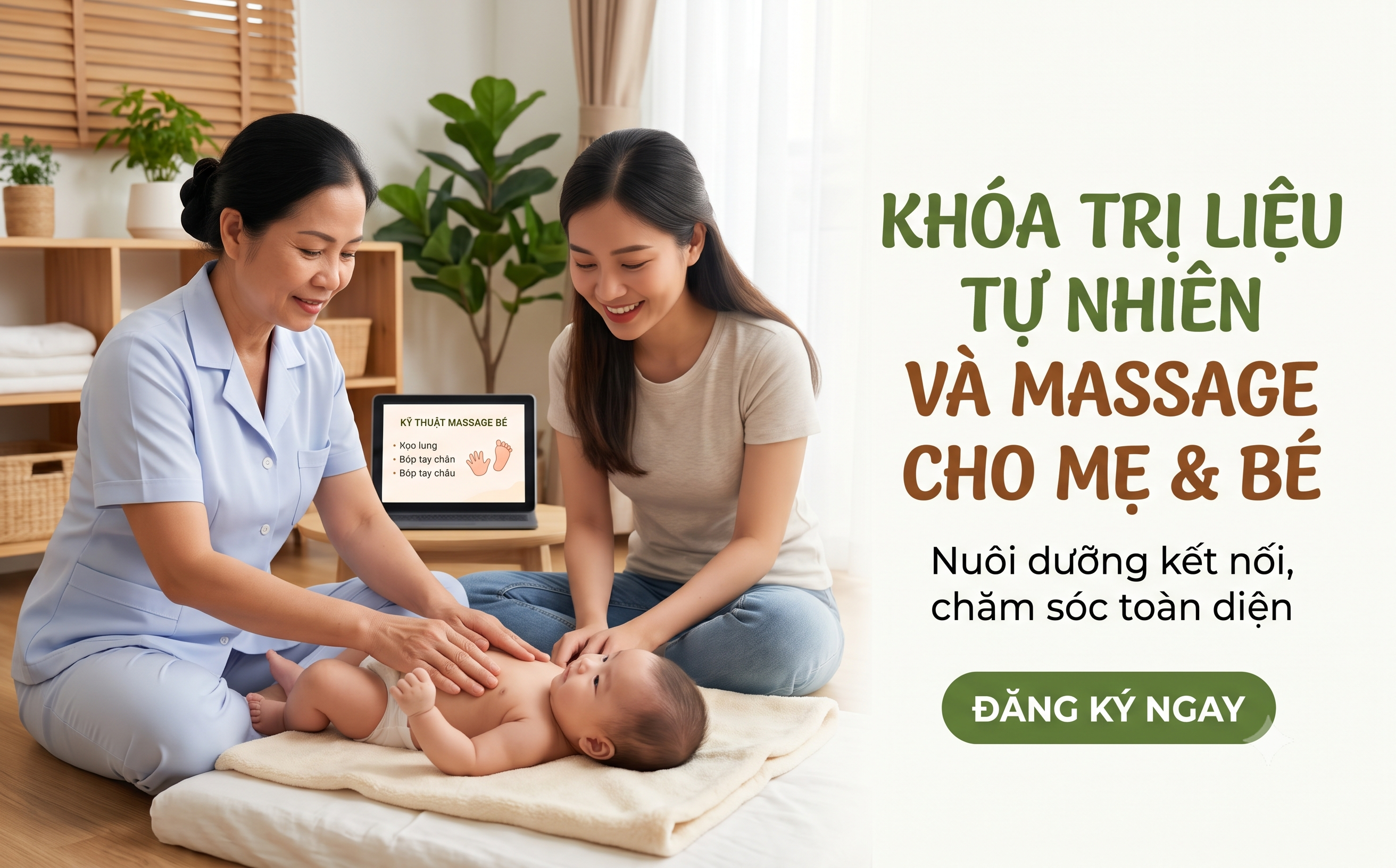 Trị Liệu Tự Nhiên Và Massge Cho Mẹ Và Bé